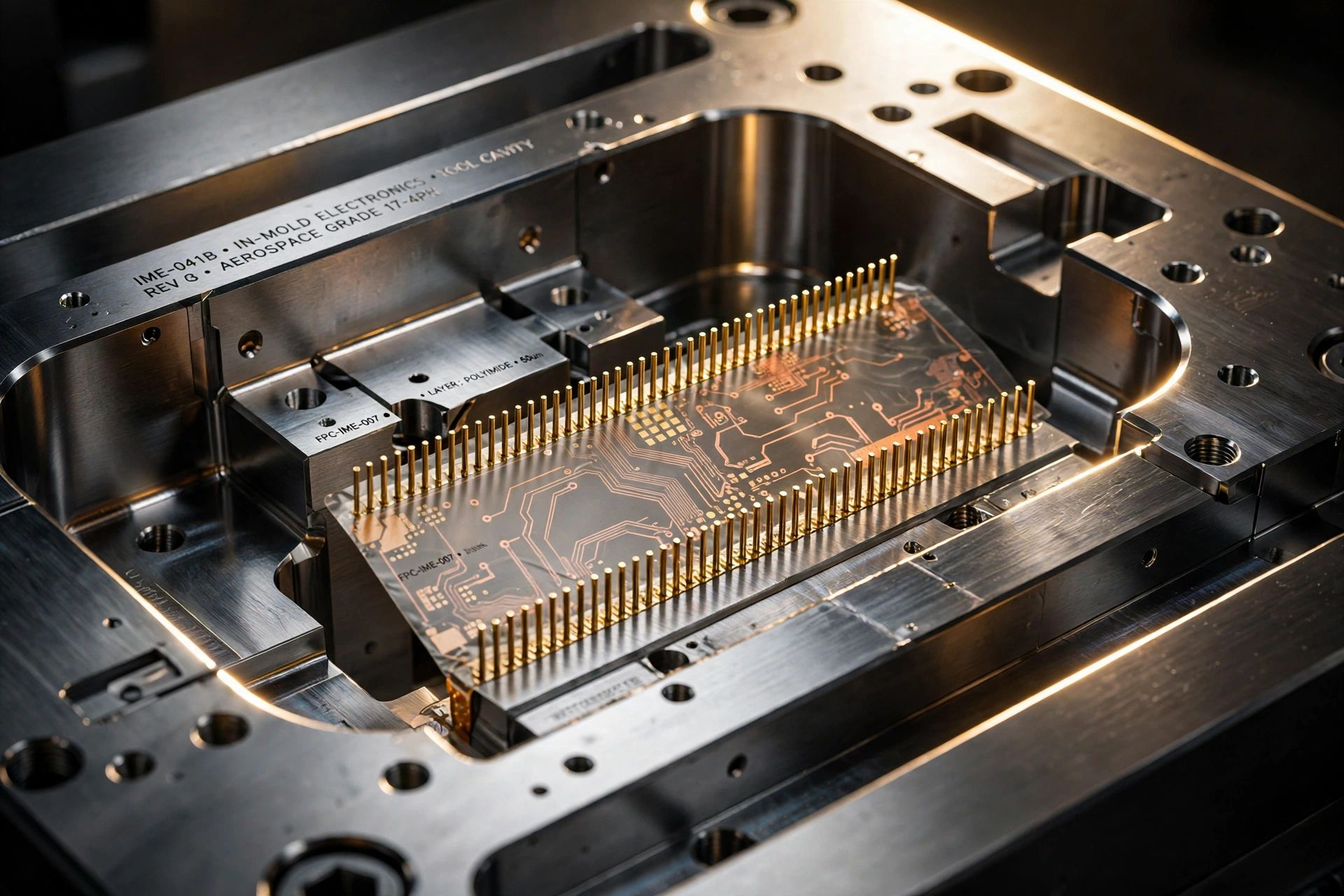 In-mold structural electronics tooling for consumer wearable smart band housing